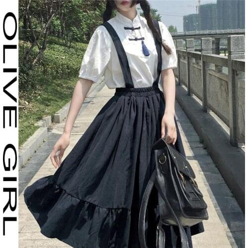 2021 Summer Dresses For Women Casual Kawaii Fairy Indie Clothes Short Sleeve Strap Maxi Dress Lolita Harajuku Cottagecore Robe