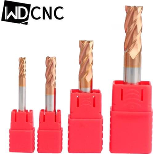 4 Flutes milling cutter 1pcs 4mm 5mm 6mm 8mm 10mm 12mm End Mill Solid Carbide Spiral End mill CNC Milling Cutting Tools