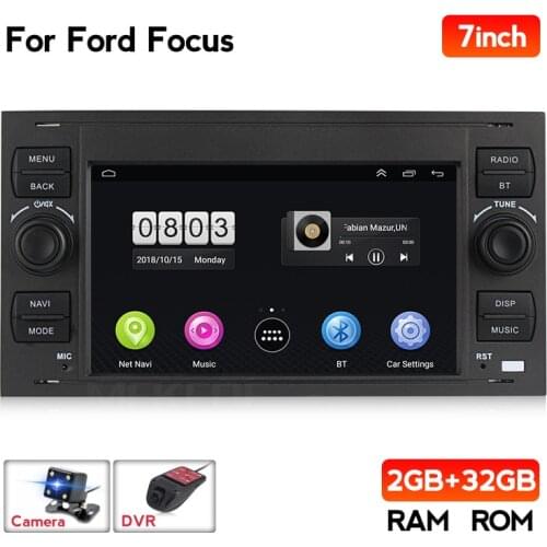 2+32G 2Din Car Radio Android Car Radio GPS Navigation Multimedia Player For Ford Focus 2 Mondeo S C Max Kuga Fiesta Fusion BT