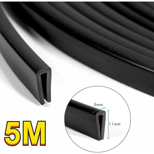 5M Car Door Edge Guards Strip U-Shape Seal Protector Car Accessory Waterproof Sealing Strip Interior Trim Strip Accessories