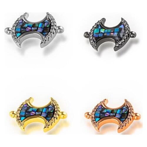 13*20mm ax crystal micro pave cz zircon cubic zirconia beads DIY Copper necklace charm bracelet connectors hycg3d