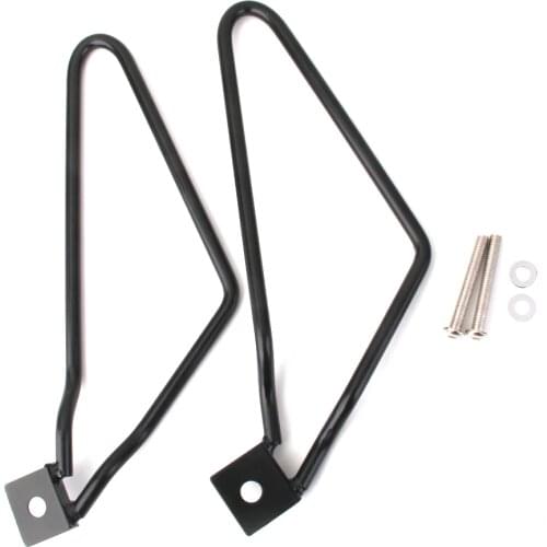 Black Saddle Bag Support Bars Mount Bracket For Sportster XL Dyna