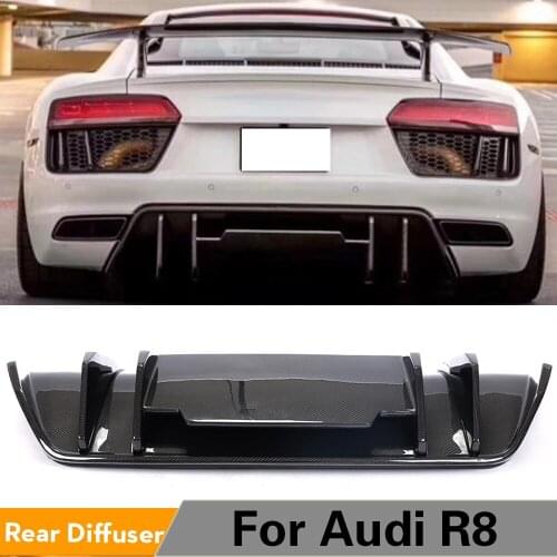 Rear Bumper Diffuser Lip Spoiler for Audi R8 V8 V10 2016 - 2018 Car Rear Bumper Diffuser Lip Chin Spoiler Splitters Dry Carbon