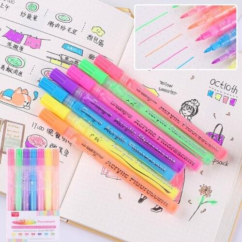 0.7mm Fluorescent Color Acrylic Paint Marker Pen Marking Paint Pens for Ceramic Rock Glass Porcelain Mug Wood Fabric Canvas