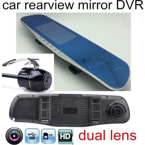 Hot Sale Car DVR Rearview Mirror 4.3" inch Dual Lens FHD 1080P Car Camera Video Recorder include rear camera auto
