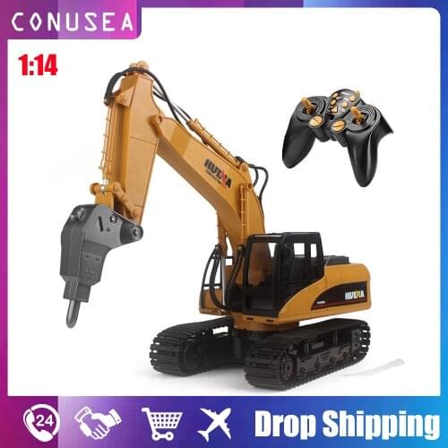 HUINA Toys 1/14 Rc Truck Excavator 2.4G 16 CH Radio Control Alloy Drilling Car Engineering Construction Cars Model Toys for Bo