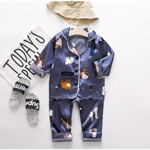 IENENS Baby Pajamas Clothes Long Sleeves Sleepwear Boys Girls Clothing Sets Child Nightdress 1 2 3 4 Years Kids Nightclothes