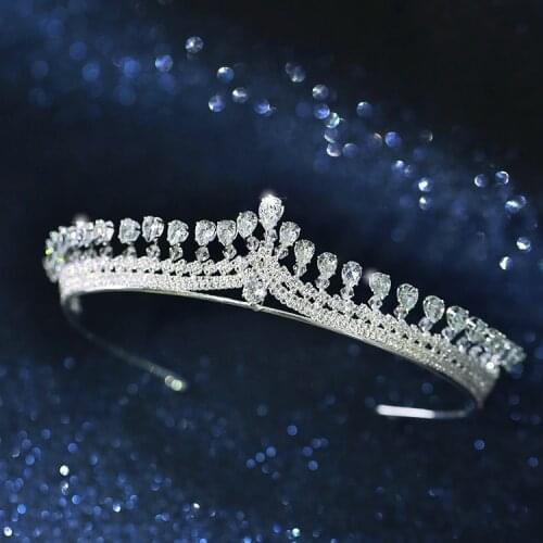 Exquisite Zircon Crown temperament luxury elegant Bride tiara novia Wedding hair Jewelry
