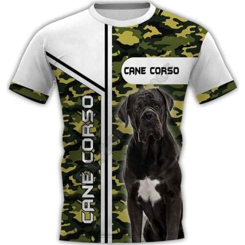 PLstar Cosmos Camouflage Cane Corso 3D Printed t-shirt Harajuku Streetwear T shirts Funny Dog Men For Women Short Sleeve
