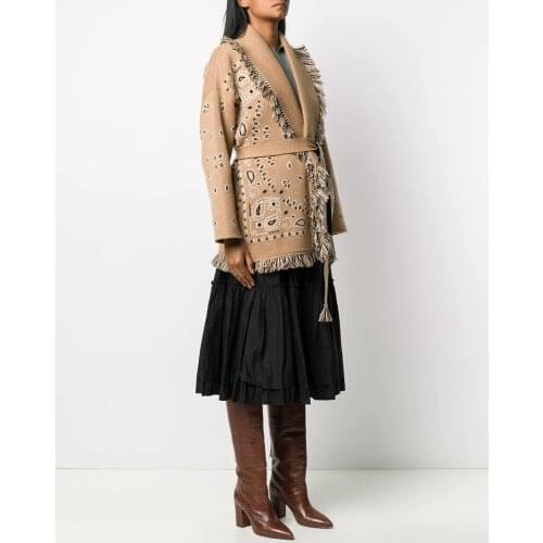 Autumn Winner 2021FW High Quality Women Tassel Long Cardigans Female Casual Knitted Coat Sweater 4 Color