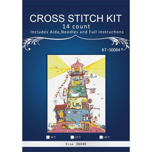 40X51CM 14CT Top counted cross stitch kit bothy threads light house, arrow house, cut thru' house