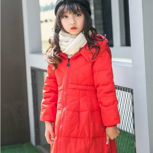 Winter Childrenswear New Childrens Down Jacket Thickenedgirls Extra Long Hair Ball Cap Fashion Down Jacket Big Boy Waist Jacket