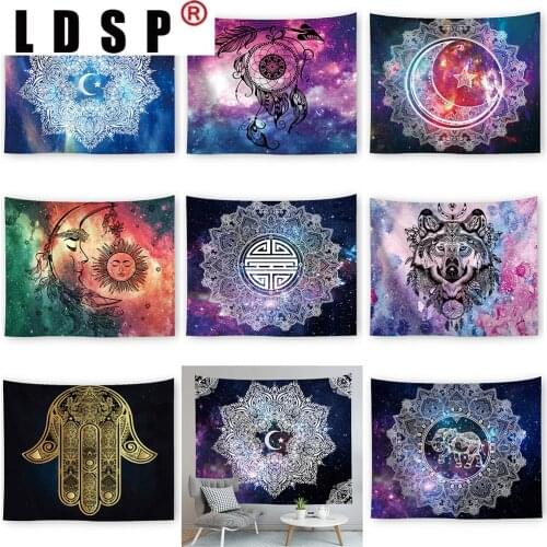 LDSP Indian Mandala Starry Sky Tapestry Wall Hanging Covering Rugs Background Cloth Beach Mat Blanket Bedroom Dorm Home Decor