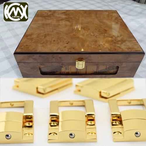1pc 23*30mm KIMXIN High-Grade 18K Golden Zinc Alloy Custom Style 4 Hole Small Jewelrybox Watchcase Packaging Closure Latch W-148
