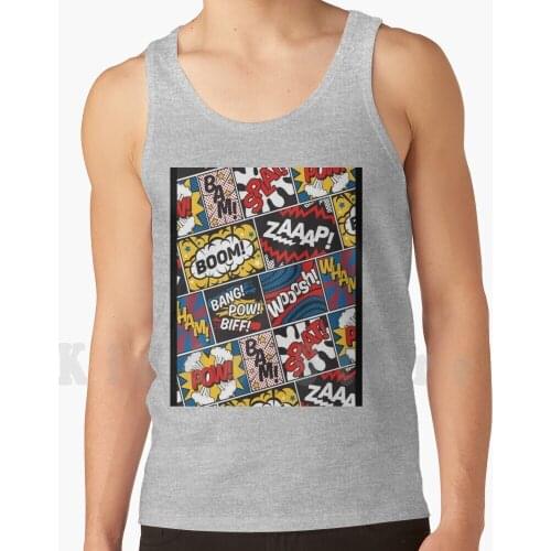Comic Strip Paper Tank Tops Vest Sleeveless Super A Hero Super Hero Cartoon Action Comic Book Movie Nature Game