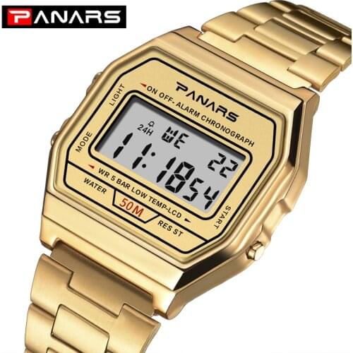 Montre Homme SYNOKE Watch men Luxury Golden Stainless Steel Strap Square Business Women Digital Watches Mens Sports Wristwatch
