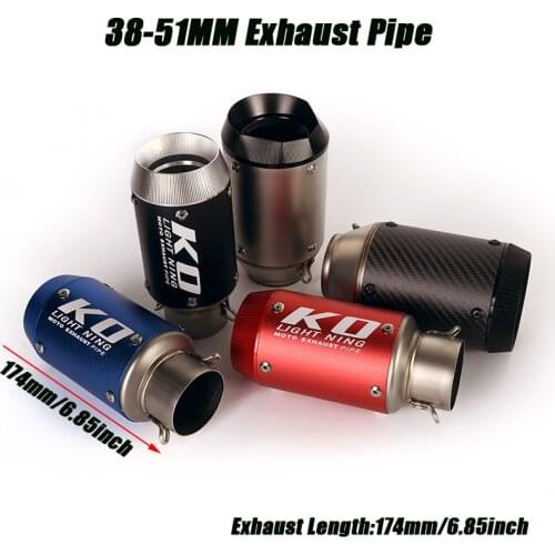 Motorcycle Short Muffler Pipe Stainless Removable DB Killer For 38-51mm Exhaust Vent Tubes Silencer System