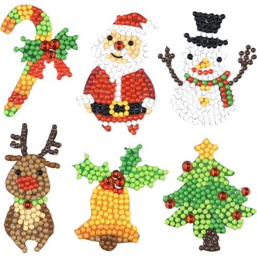 DIY Christmas Diamond Painting Puzzle Children Sticker Little Girl Christmas Santa Claus Diamond Painting Kit Diamond Sticker