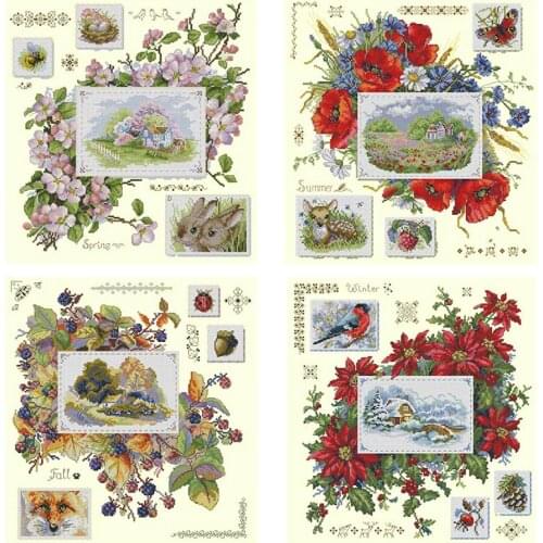 Landscape in the Flower patterns Counted Cross Stitch 11CT 14CT 18CT DIY Cross Stitch Kits Embroidery Needlework Sets