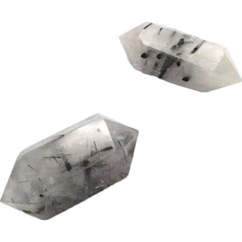 Natural black tourmaline double wand point reiki crystals for healing