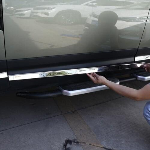 For Land Rover Defender 110 20-21 Stainless Steel Car Door Body Anti-scratch Protector Side Strips Trim Stickers Car Accessories