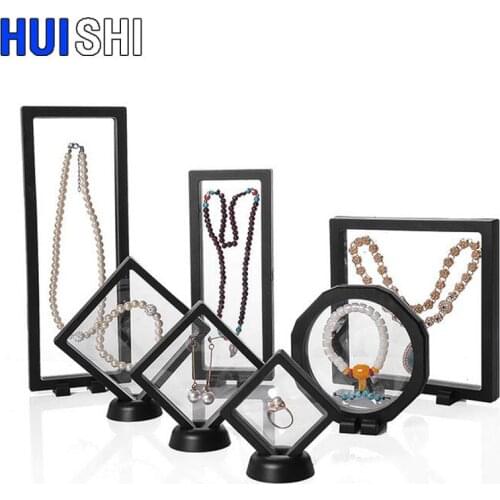 New 10pcs/Lot Frame Mini Window Box Jewelry Display Stand Earring Necklace Holder Protect Jewellery Stone Presentation Organizer