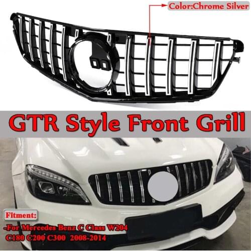 New W204 Grille Grill GT R For AMG Style Car Front Bumper Grill Grille For Mercedes For Benz C-Class W204 C200 C300 2008-2014