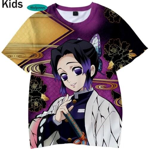 New Suitable Summer Tees 3D Print Comic Demon Slayer Kids T Shirt Kimetsu No Yaiba T-shirt Boys Girls Newest Arrival 3D Casual