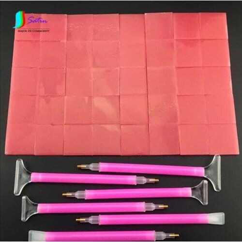 Wholesale 20*20MM 40PCS Red Diamond Painting Materail Glue Clay,Fast Diamond Draw Tool Pen Set S130P