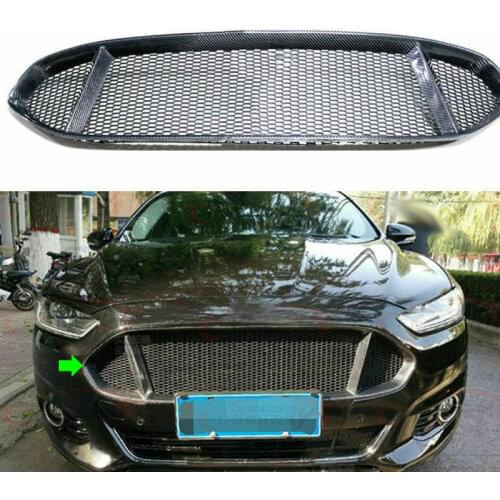 Real Carbon Fiber Grill Grille Grilles Honeycomb Insert Front Mesh Bumper Upper Refit For Ford Mondeo Fusion 2013-2016 2014 2015