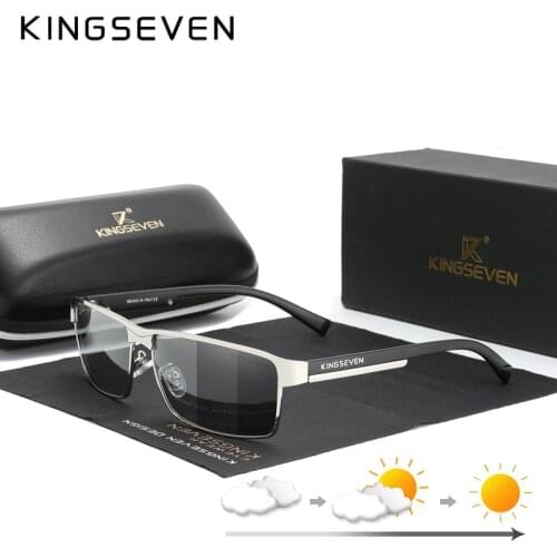 KINGSEVEN Fashion Photochromic Sunglasses Men Women Chameleon Polarized Pilot Sun Glasses Anti-glare Driving Eyeglasses UV400