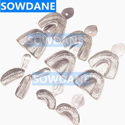 Dental Impression Trays Stainless Steel Autoclavable Denture Instrument Teeth Tray Oral Hygiene Tooth Tray Dental Lab Tools