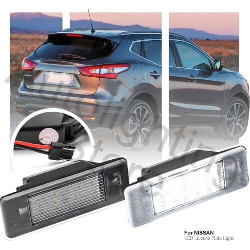 2pcs Led License Number Plate Light For Nissan Qashqai X-Trail Juke Primera White Canbus Tail Lamp Accesy