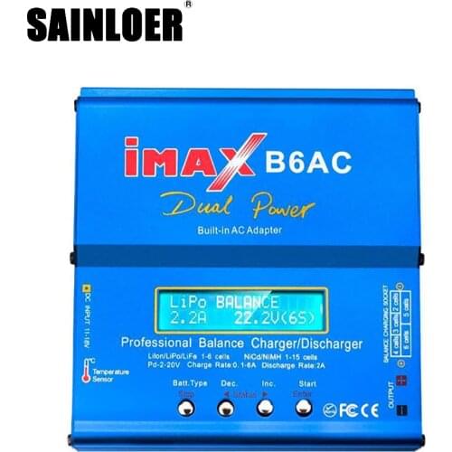 IMAX B6AC RC Charger 80W B6AC 6A Dual Channel Balance Charger Digital LCD Screen Li-ion Nimh Nicd Lipo Battery Discharger