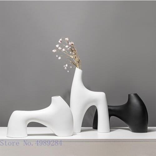 Resin vase irregular h shape Abstract geometric resin handicraft ornaments Flower arrangement Flower vase Home Decoration