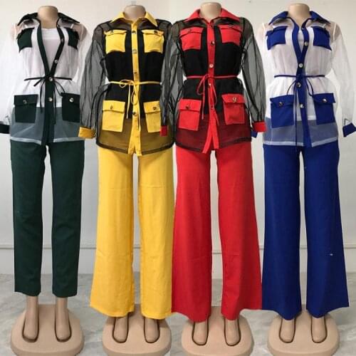 AYES Women 3 Piece Suits Long Sleeve Loose Sets Top and Pant Spring Solid Autumn Womens Clothes 2021 New Fashion Fall Set Female