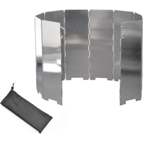 10 Plates Aluminium Alloy Fold Camping Cooker Gas Stove Wind Shield Screen Windproof Foldable BBQ Outdoor Aluminum Windshield