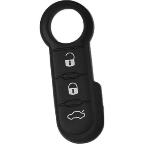 2Pcs Car Key Pad For White Pattern Fiat 500 3 Button Pad Fashion Remote Key Button Leather Car Key Pad Components Accessories