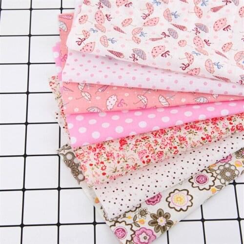 7pcs/set 25cmx25cm Cotton Fabric Printed Cloth Sewing Quilting Fabrics for Patchwork Needlework DIY Handmade Material