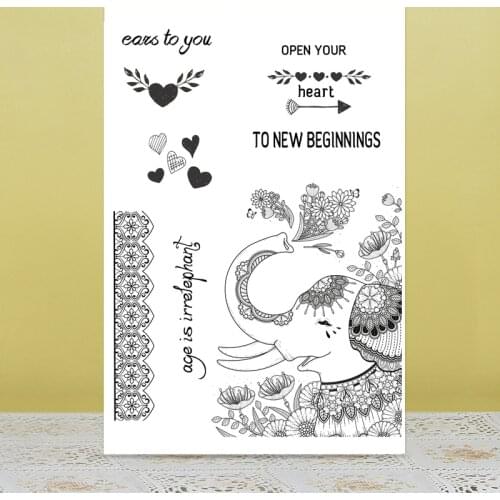 AZSG Elephant Wishes Clear Stamps/Seals For DIY Scrapbooking/Card Making/Album Decorative Silicone Stamp Crafts
