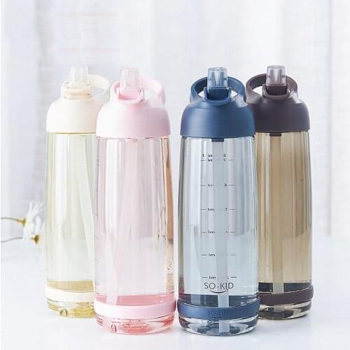 1000ml Outdoor Water Bottle with Straw Sports Bottles Eco-friendly with Lid Hiking Camping Plastic BPA Free H1098