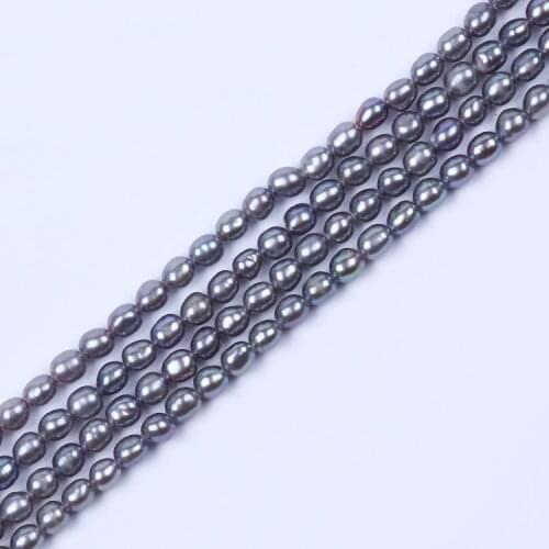 Daking Fashion AA 2.5-3mm Beads Pearls Gray Loose Freshwater Cultured Rice Pearls