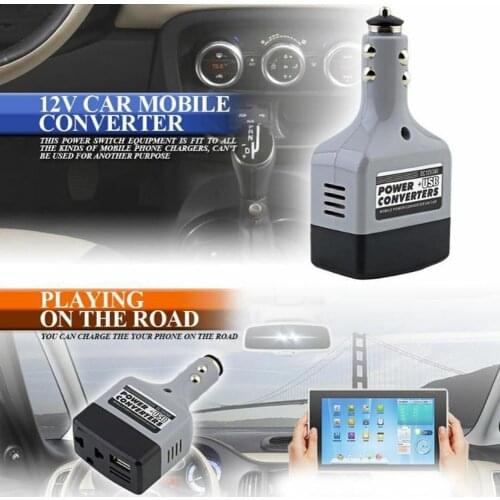 DC 12V-24V Car Power Inverter Adapter Portable USB Plug Converter for Car Phone Charger GDeals