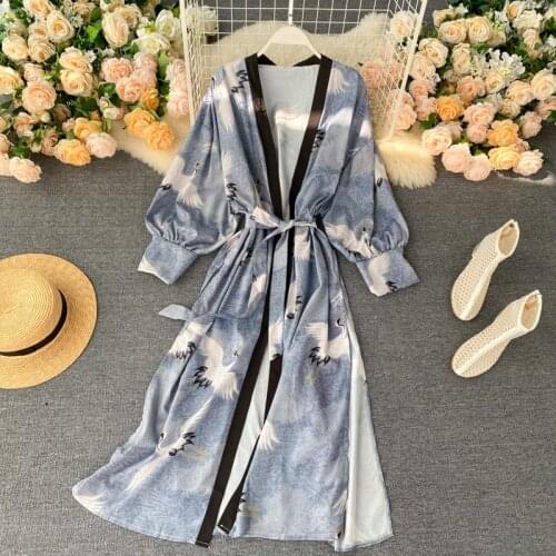 Women Casual Vintage Kimono Cardigan Ladies 2020 Summer Boho Kimono Femme Long Loose Flora Printed Blouse And Top Women DD2523