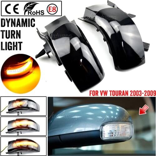 Dynamic Blinker For VW Touran 1T1 1T2 2003 2009 LED Turn Signal Light Side Lamp Pair arrow mirror indicator 2004 2005 2006 2007