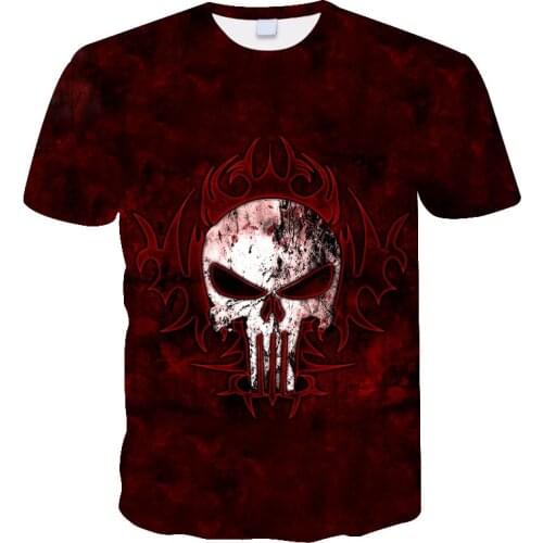 Fashion Terror Skulls graphic t shirts For Men Summer 3D Hip Hop Print Harajuku T-shirt Personality Casual streetwear t-shirt