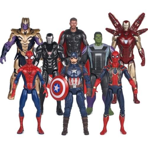 Disney Marvel Toys Avengers Infinity War Spiderman Captain America Iron Man Thanos Hulk Action Anime Figure Dolls With Gift box