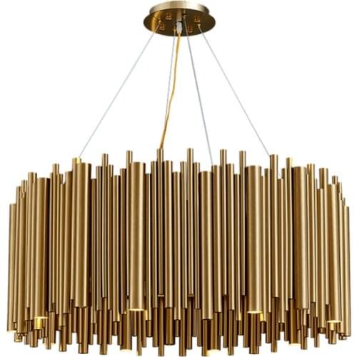 Italy Design Gold Delightfull Chandelier Aluminum Alloy Tube Suspension Luminaire Fashion Project Lamp