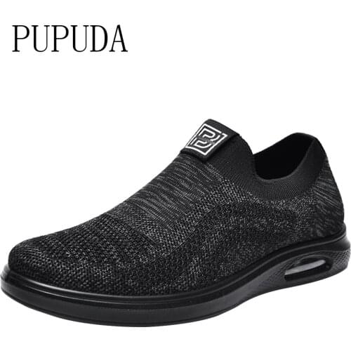 PUPUDA Men Casual Shoes Mesh Breathable Slip On Loafers Men New Walking Sneakers Men Comfortable Shoes Male