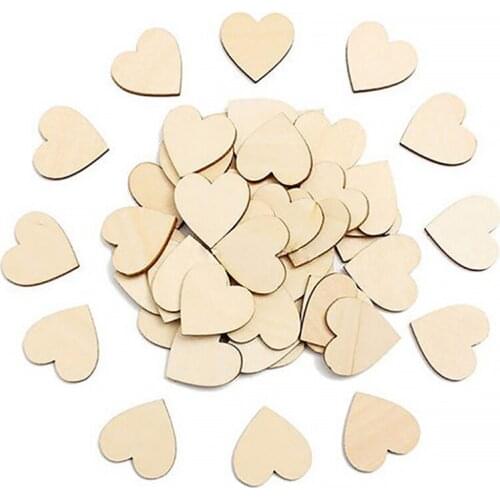 Heart Slices Natural Wood Love DIY Hand Made Accessories Party Wedding Gift Decor Creative Hobby Crafts Materials